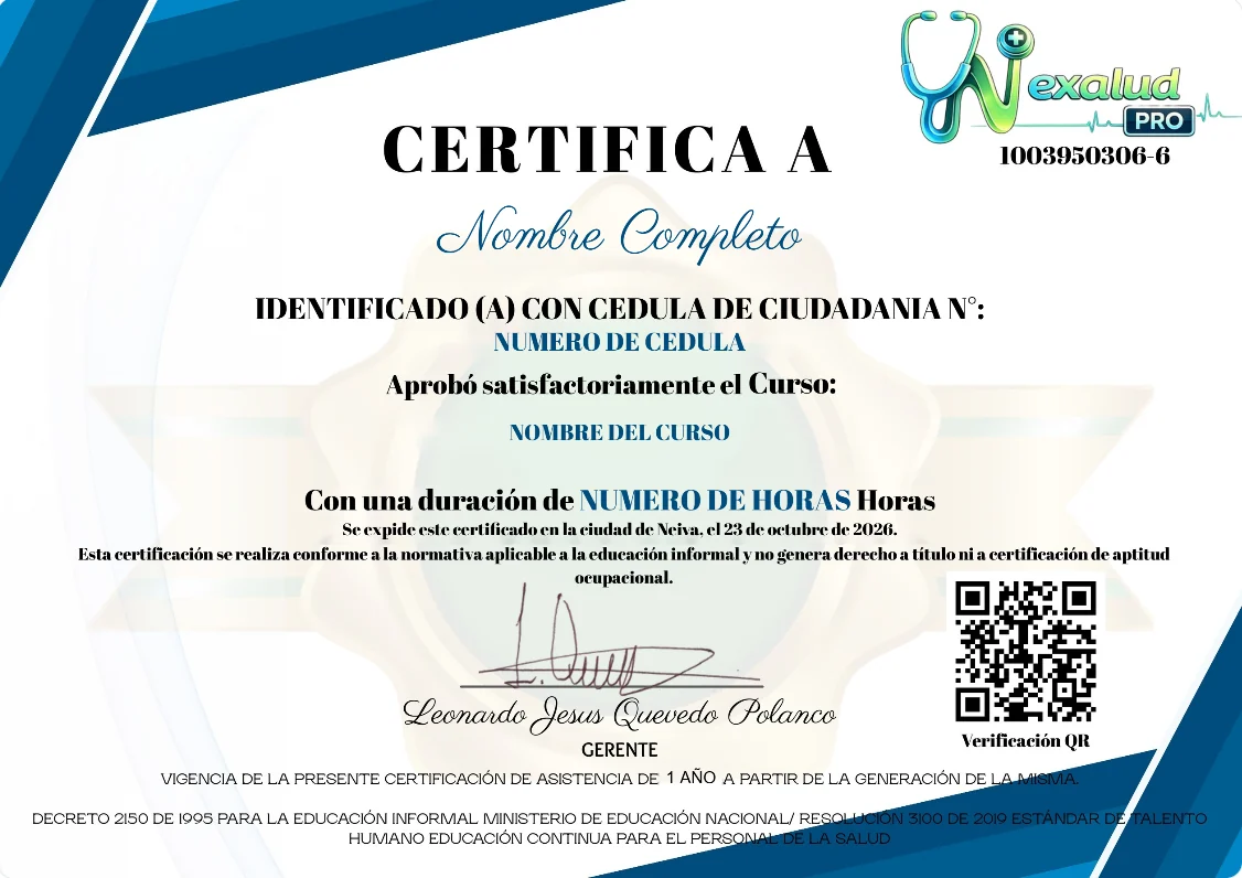 Certificado de Nexalud Pro